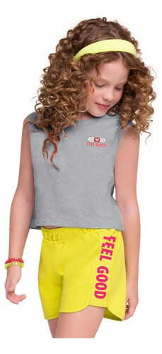 Conjunto Juvenil Menina Verão Blusa E Short Kyly 112626