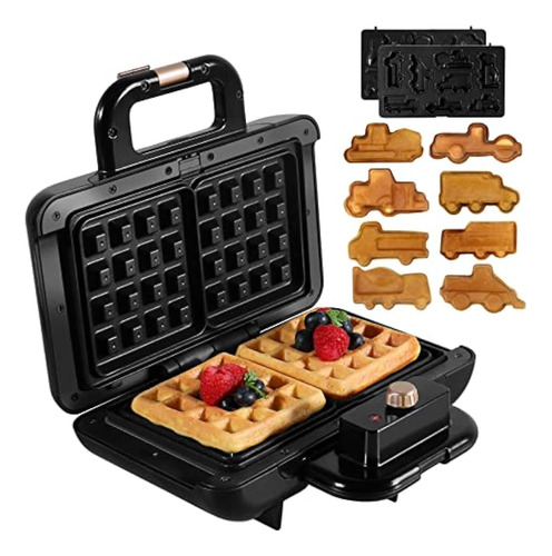 Mini Waffle Makers Con 2 En 1 Non Stick Waffle Iron, Placas 