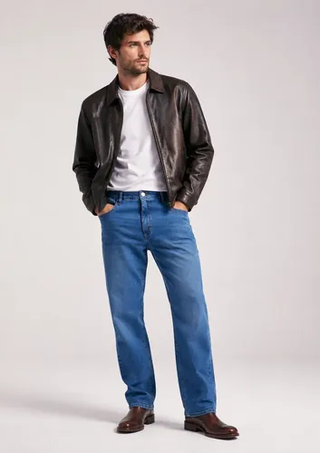 Calça Jeans Básica Reta Com Elastano Azul Hering