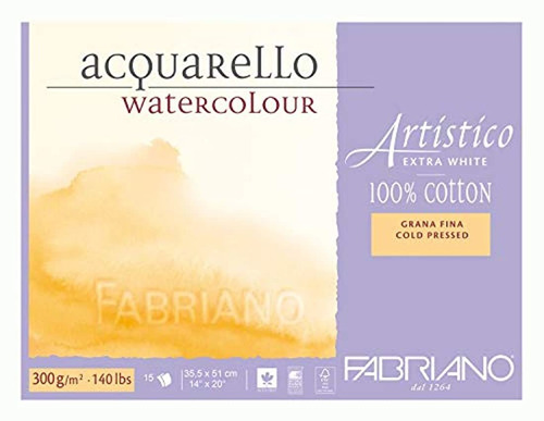 Bloc De Acuarela 10.58 oz/m², 14 X 20 Inc 15 Hojas Blanco