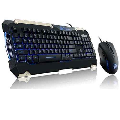 Combo Gamer Teclado Mouse Thermaltake Commander Azul Usb Pc