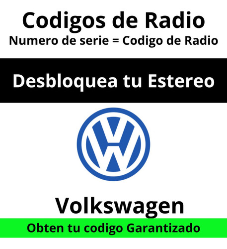 Códigos De Radio Vw Volkswagen - Desbloqueo Estéreo