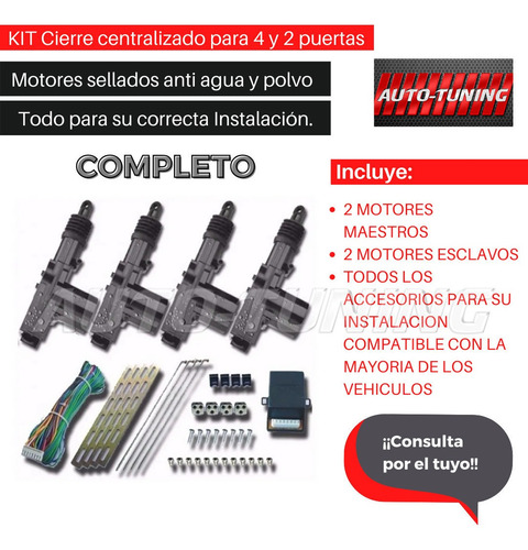 Kit Cierre Centralizado Universal Completo!!!! 4 Puertas