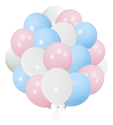 Paquete De 300 Globos Blancos Rosas Y Azules Globos Blancos