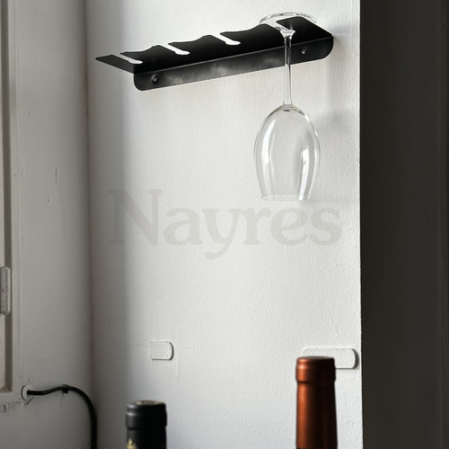Soporte Pared Porta 4 Copas Copero Vino Agua Diseño Nayres