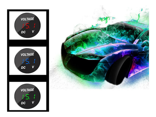 (r) Para Voltímetro Digital Led Dc 12 V-24 V Para Coche, Mot