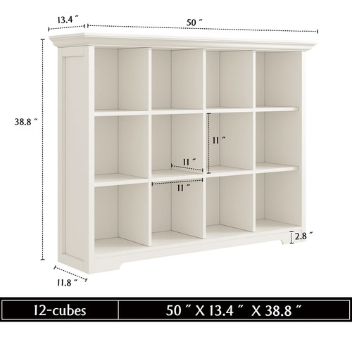 Estantería De Madera Cubo 3 Niveles Armario Abierto Blanco C