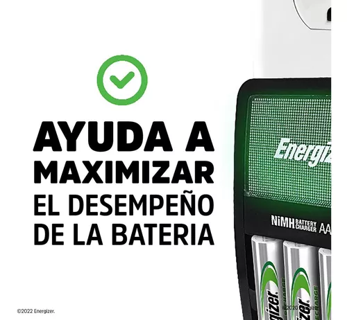 Cargador De Pilas MINI + 2 Pilas Aa recargables Energizer