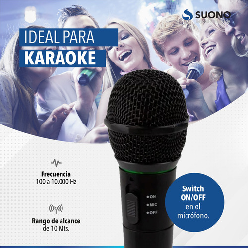 Micrófono Profesional Inalámbrico Karaoke Wg-308e Estuche Color Negro