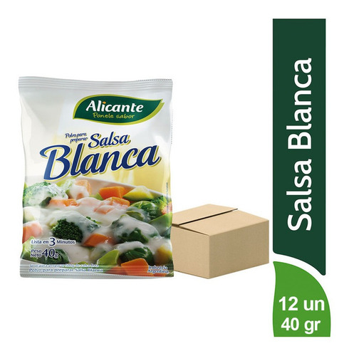 Pack X 12u Alicante Salsa Blanca  Lista En 3 Minutos X40g