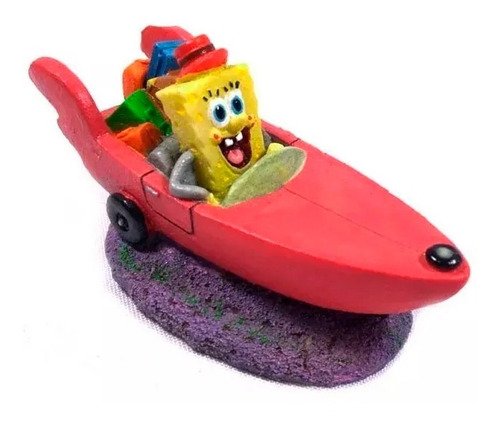 Enfeite Aquário Bob Esponja - Barco Carro  Sbr55 