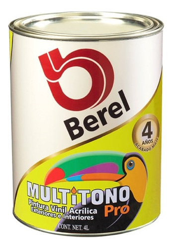  Berel Multitono Pro Galón Pintura Vinil-acrilica 4 Litros 