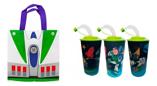 30 Bolsas Dulceros Y 30 Vasos Buzz Lightyear