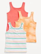 Comprar Set 3 Playeras Sin Mangas Estampadas Para Niñas Old Navy