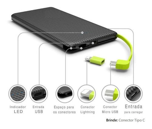 Imagem 1 de 6 de Carregador Portátil Power Bank Pineng - 1 Ano Garantia