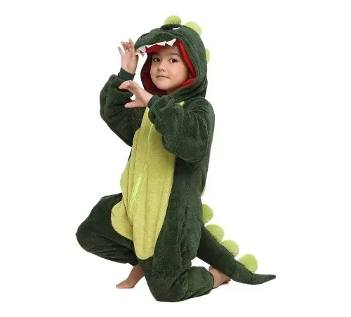 Pijama de dino verde sales