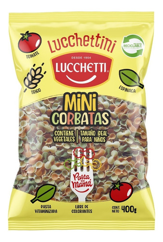 Pasta Mini Corbatas Lucchetti 400g