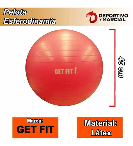Imagen 3 de 6 de Pelota Esferodinamia 45 Cm Reforzada Gym Ball Pilates En3x