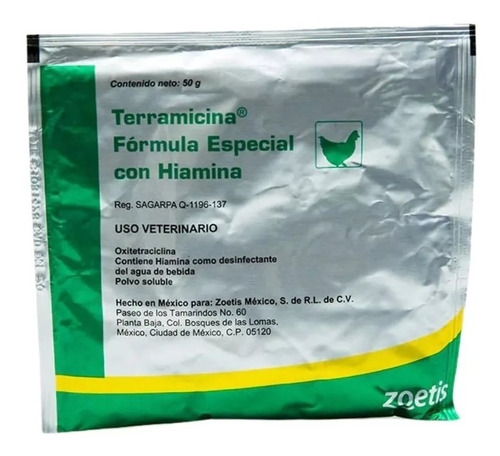 Terramicina Formula Especial Hiamina Polvo Soluble 50g