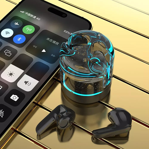 Estuche De Carga Transparente Para Auriculares Bluetooth C
