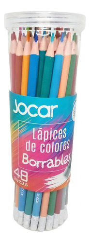 Lápices 2B De Colores Borrables Jocar 48 Pz 