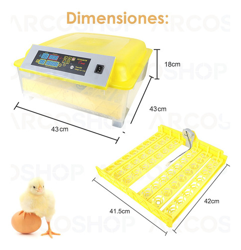 Hhd 48 ovos, galinhas e incubadora de aves com giro automático