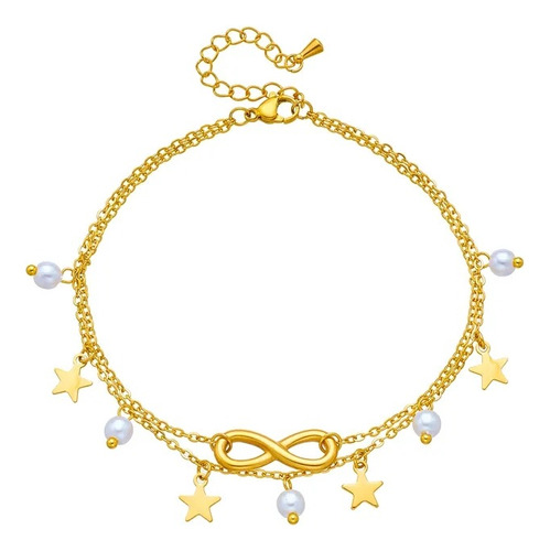 Tobillera Para Mujer Estrellas  En Oro Laminado 18k 