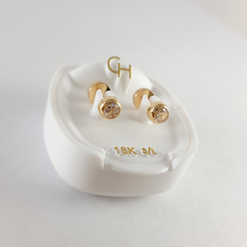 Aros Abridores Ch Bebé Tubo Blanco Cod 793 Oro 18kts