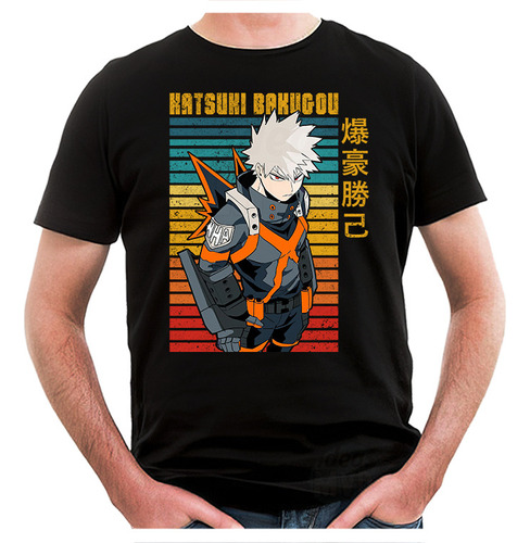 Remera My Hero Academia Bakugou 06 (negra:) Ideas Mvd