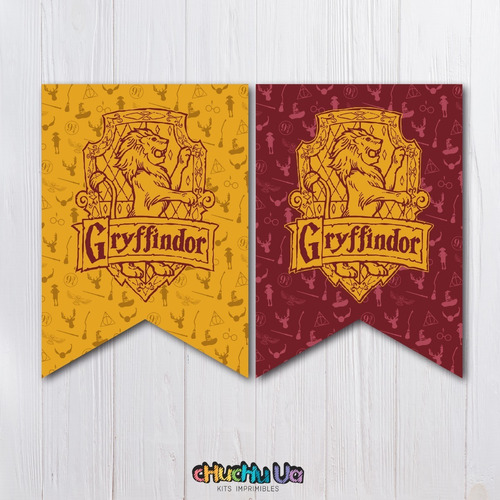 Kit Banderines Imprimibles Gryffindor, Harry Potter