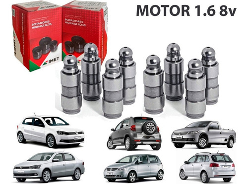 Kit 8 Botador Hidraulico Imet Vw Gol Trend Suran Fox 1.6 8v