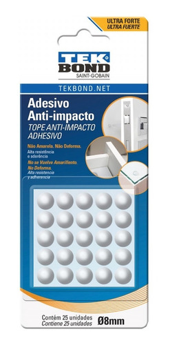 Topes Anti Golpes Transparente Tekbond 8mm X 25 Unidades