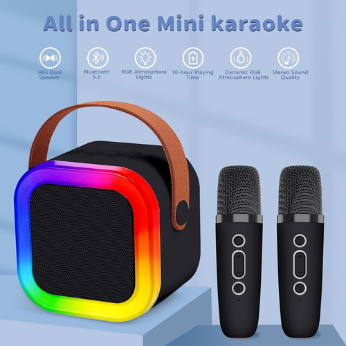 Máquina De Karaoke Con 2 Micrófonos Inalámbricos Para Niñas,