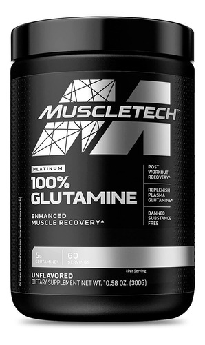 Platinum 100%glutamine Micronized Muscletech 300 G 60 Serv 