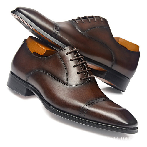 Alta Gama Hombre Zapatos De Cuero Elegantes Fashion Cuero