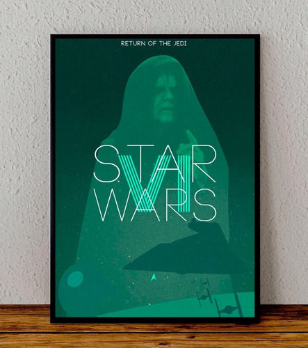 Cuadro 33x48 Poster Enmarcado Star Wars Palpatine Ep 4