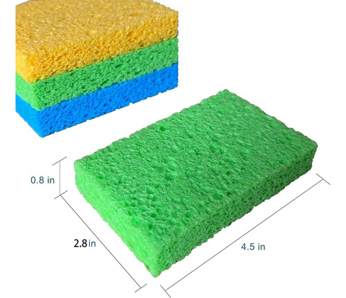 36 Pk Pop-up Compressed Cellulose Sponges, Heavy Duty Scr...