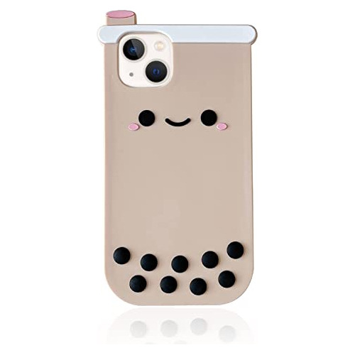 Funda For iPhone 13 Pro Max Cute 3d Cartoon Boba Milk Tea S