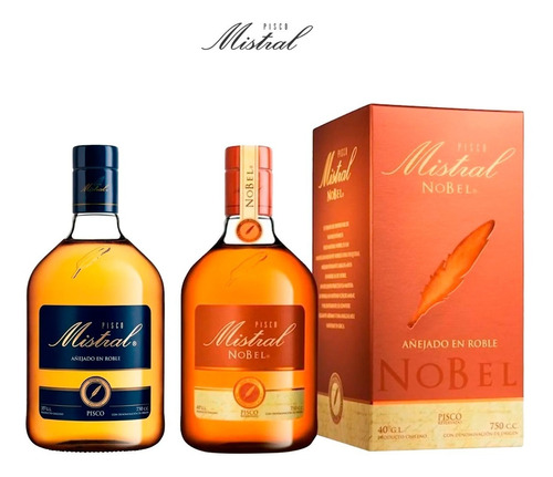 Licor Pisco Mistral Especial 35° + Nobel Chileno 750ml