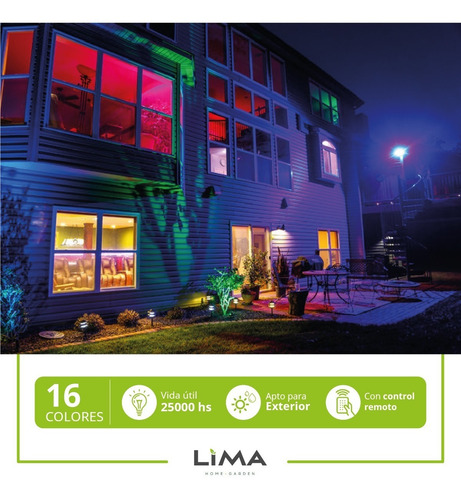 Imagen 3 de 9 de Reflector Led Rgb 30w Exterior 16 Colors Control Remoto Ip65