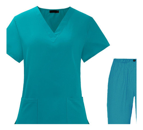 . Uniforme Scrub Set Top Y Pantalones Lavable A Máquina
