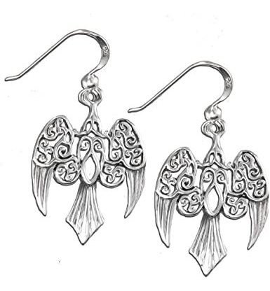 Pendientes De Plata De Ley Diosa Morrigan Raven