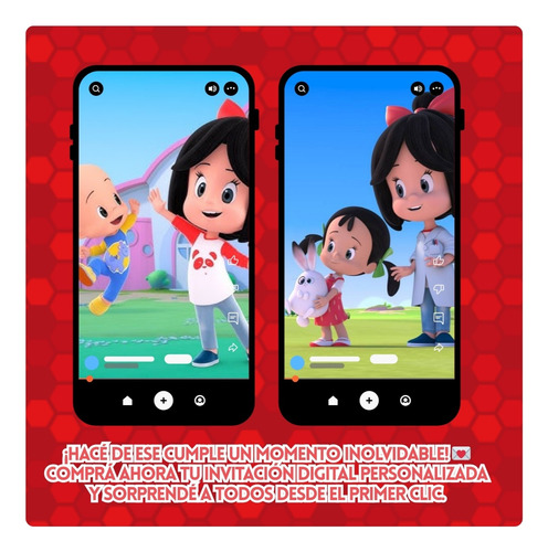 Invitación Digital Animada De Cumpleaños Infantil - Tiziben Cleo Y Cuquin