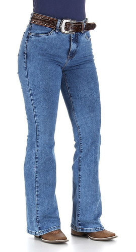 Calça Jeans Feminina Cintura Alta Cowboy Cut Azul Tassa 2999