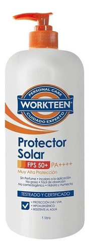 Bloqueador Dermoprotector Workteen Fps 50+ 1 Litro