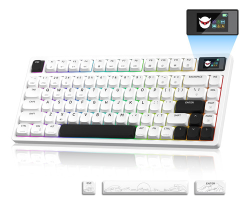 Costom Xvx - Teclado 75% Con Pantalla, Teclado Mecanico De P