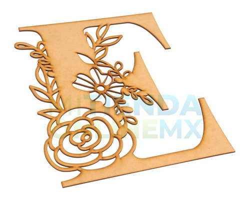 Letra Mdf Flores Corte Laser 100 Cm Mdf 6mm