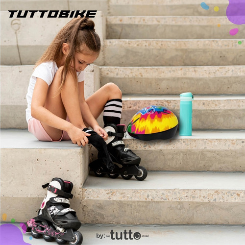 Combo Casco Y Rodilleras Infantil Rush Girl