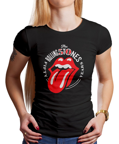 Polo Dama Rolling Stones 50 (d1646 Boleto.store)