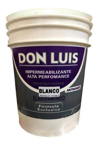 Impermeabilizante Don Luis Blanco X 10l Pintu Don Luis Mdp